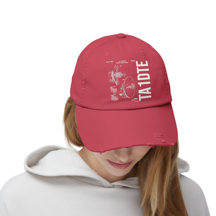 Personalized Vintage Ham Radio Distressed Cap | Custom Callsign Antenna Blueprint Hat