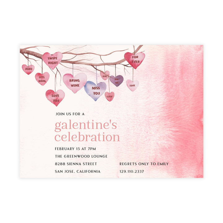 Galentine’s Night Invitation | Pink Valentine Brunch Invite | Custom Party Card
