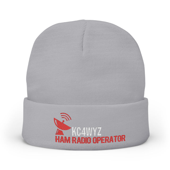 Personalized Ham Radio Beanie – Custom Embroidered Callsign Knit Cap for Amateur Radio Operators