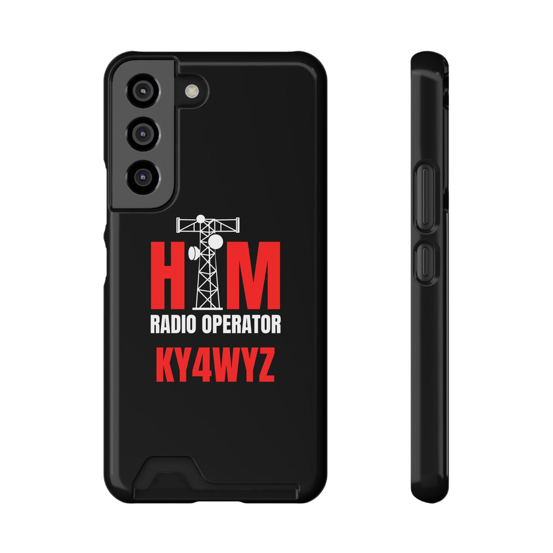 Personalized Ham Radio Phone Case with Card Holder – Custom Callsign Magsafe iPhone &amp; Samsung Cover