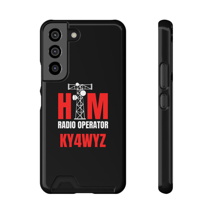 Personalized Ham Radio Phone Case with Card Holder – Custom Callsign Magsafe iPhone &amp; Samsung Cover