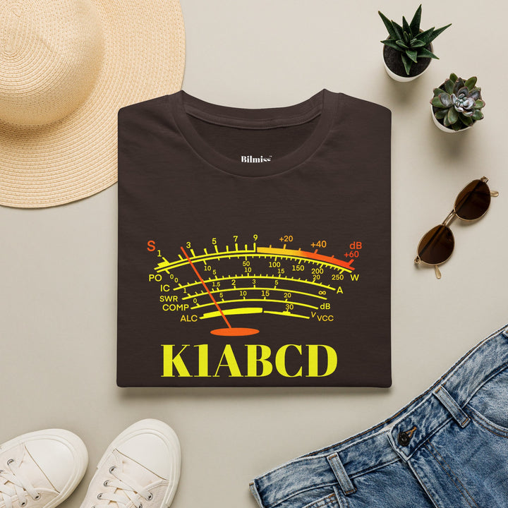 Personalized Ham Radio S-Meter T-Shirt | Custom Callsign Amateur Radio Operator Shirt