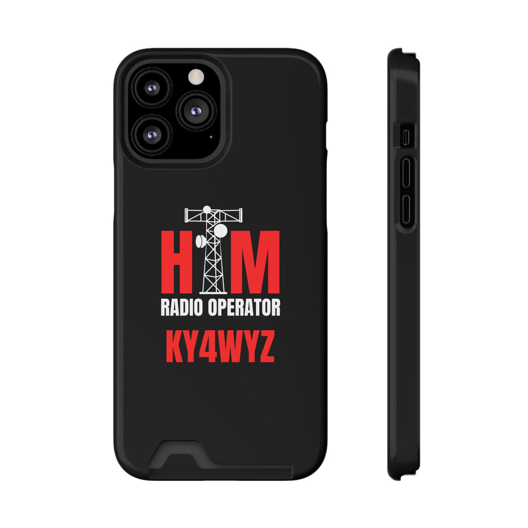 Personalized Ham Radio Phone Case with Card Holder – Custom Callsign Magsafe iPhone &amp; Samsung Cover