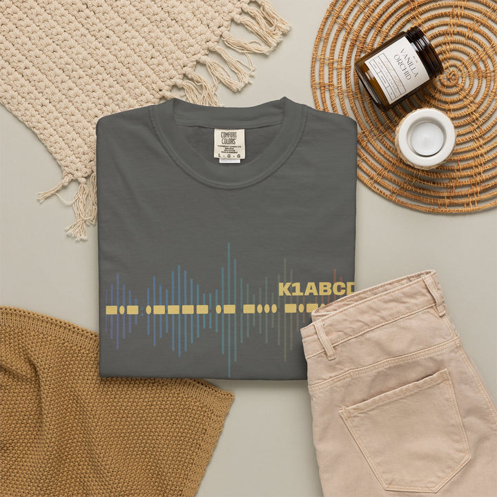 Personalized Morse Code Callsign Waveform T-Shirt for Amateur Radio Operators