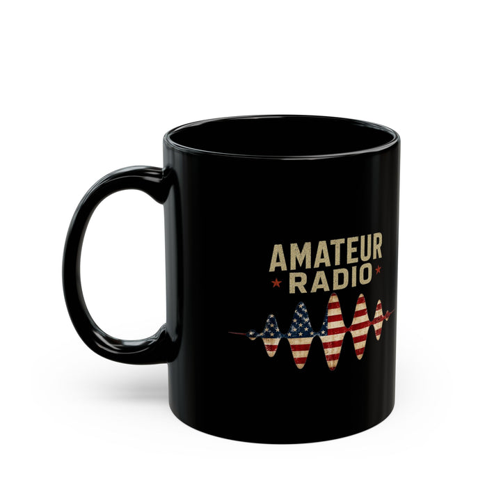Personalized Patriotic Ham Radio Mug – Custom Callsign Coffee Cup for Amateur Radio Operators