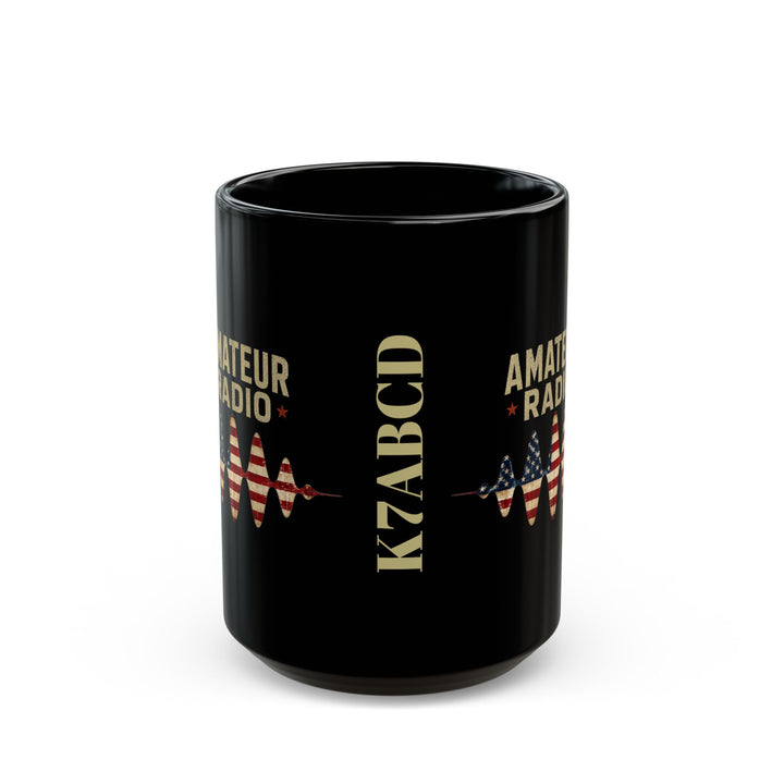 Personalized Patriotic Ham Radio Mug – Custom Callsign Coffee Cup for Amateur Radio Operators