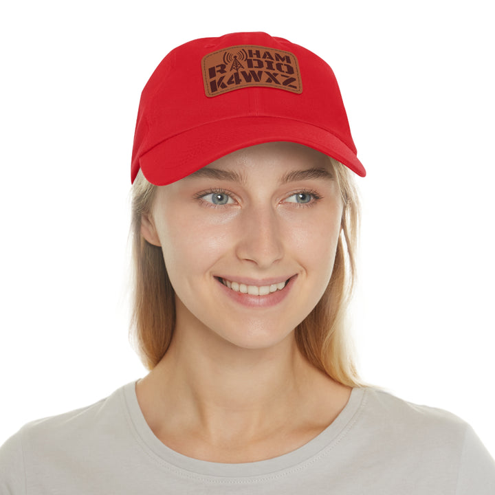 Personalized Ham Radio Leather Patch Hat – Custom Callsign Dad Cap