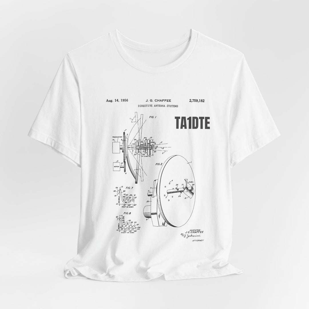 Personalized Ham Radio Antenna Blueprint T-Shirt | Custom Callsign Vintage Engineering Tee