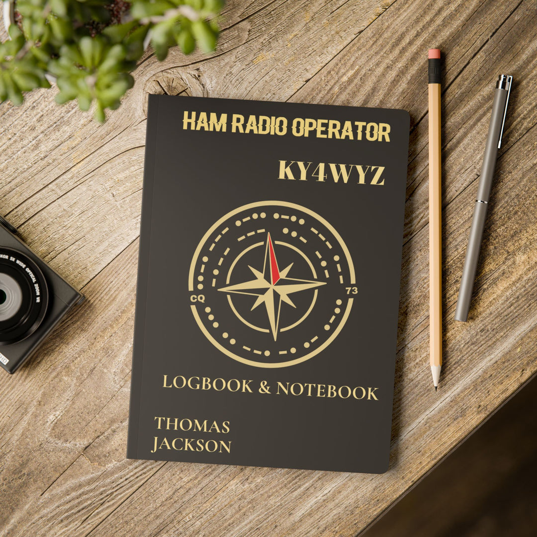 Personalized Ham Radio Logbook with HF Band Reference &amp; Custom Callsign