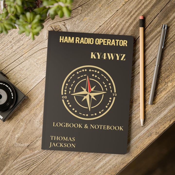 Personalized Ham Radio Logbook with HF Band Reference &amp; Custom Callsign