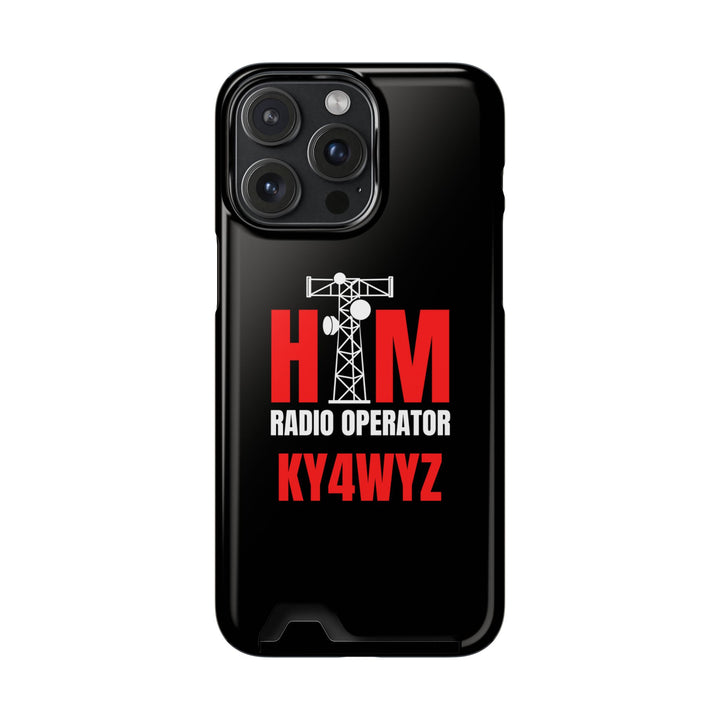 Personalized Ham Radio Phone Case with Card Holder – Custom Callsign Magsafe iPhone &amp; Samsung Cover