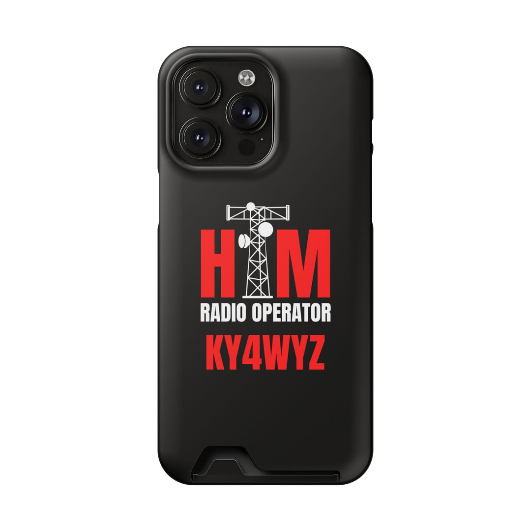 Personalized Ham Radio Phone Case with Card Holder – Custom Callsign Magsafe iPhone &amp; Samsung Cover