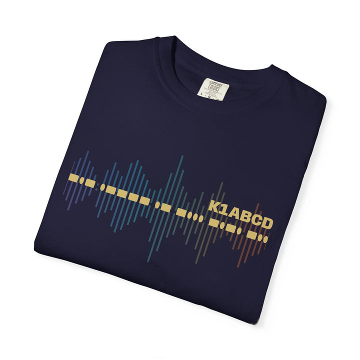 Personalized Morse Code Callsign Waveform T-Shirt for Amateur Radio Operators