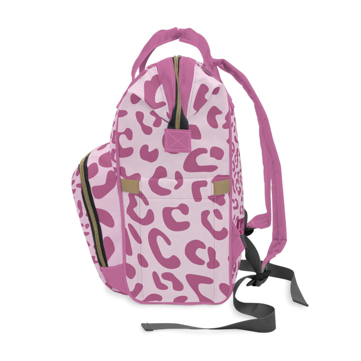 Diaper Bag Backpack, Custom Pink Animal Print, Girl Baby Shower Gift, Personalized Multiuse Backpack, New Mom Gift