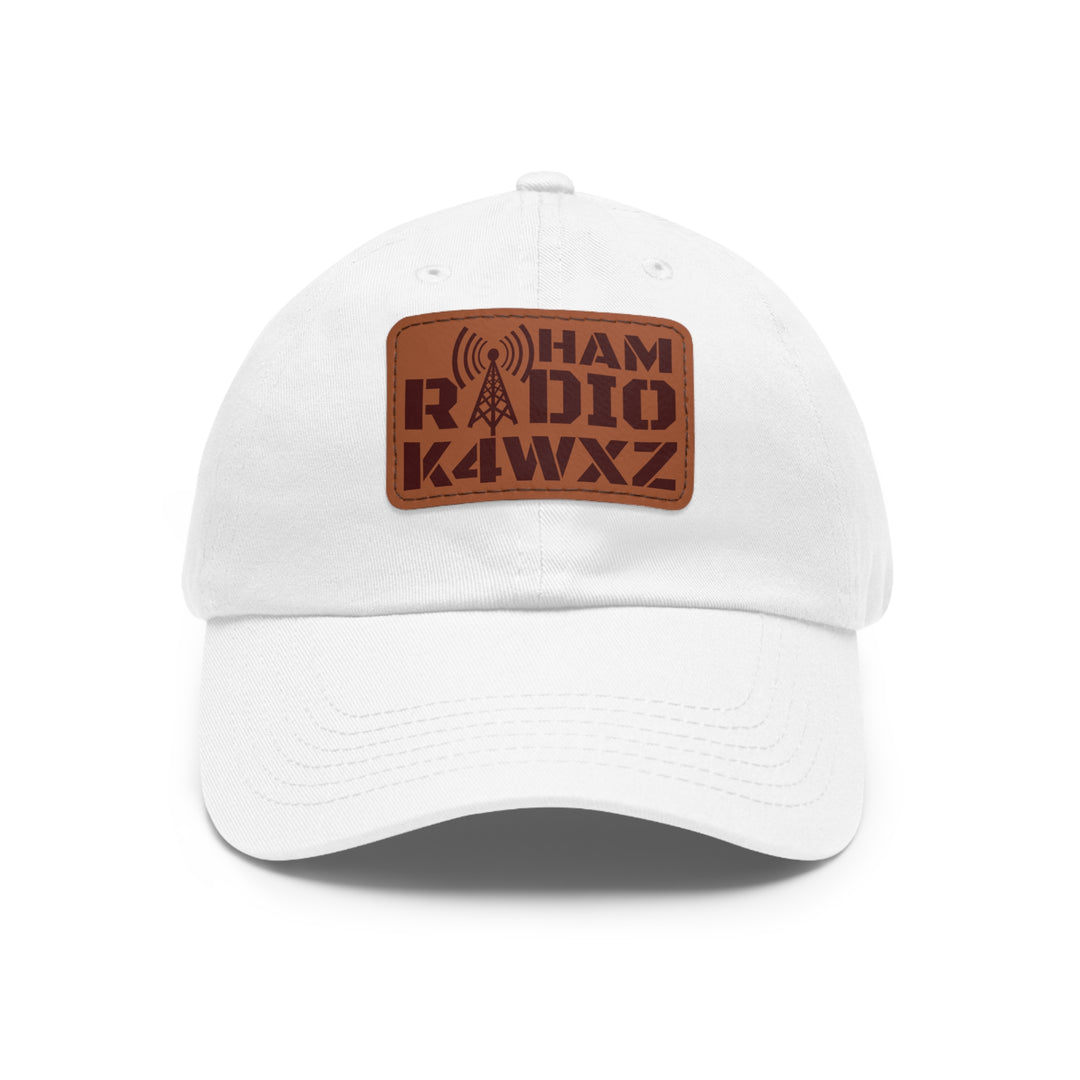 Personalized Ham Radio Leather Patch Hat – Custom Callsign Dad Cap