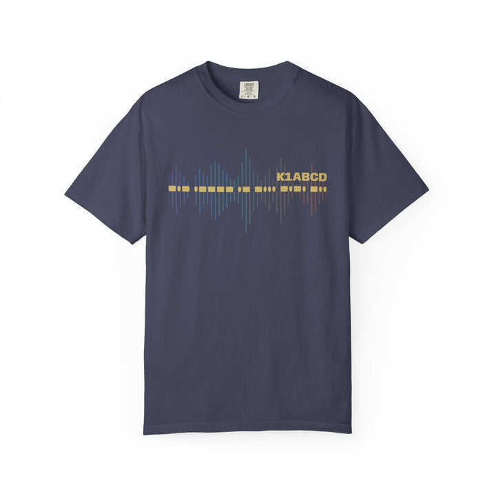 Personalized Morse Code Callsign Waveform T-Shirt for Amateur Radio Operators