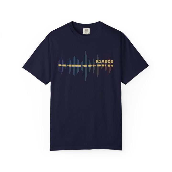 Personalized Morse Code Callsign Waveform T-Shirt for Amateur Radio Operators