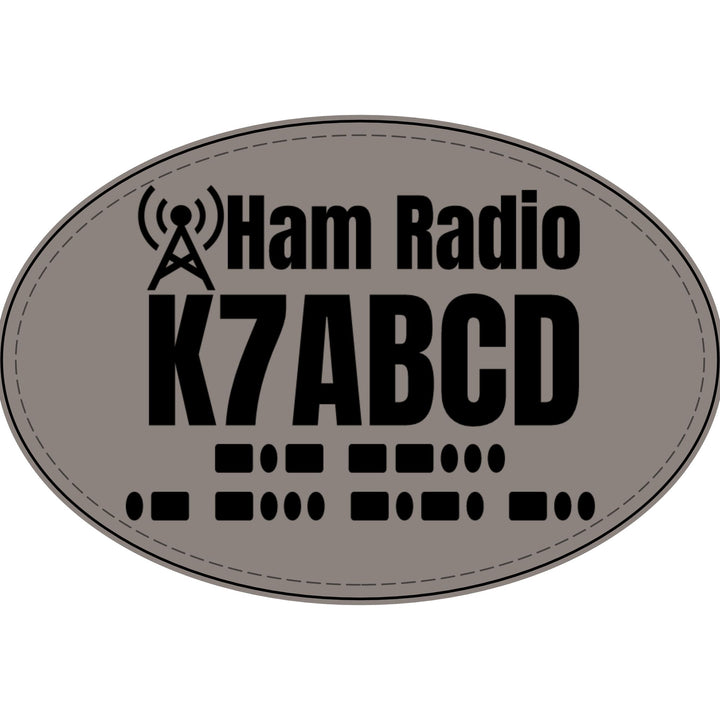 Personalized Ham Radio Callsign Faux Leather Patch with Morse Code
