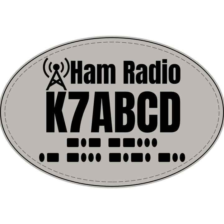 Personalized Ham Radio Callsign Faux Leather Patch with Morse Code