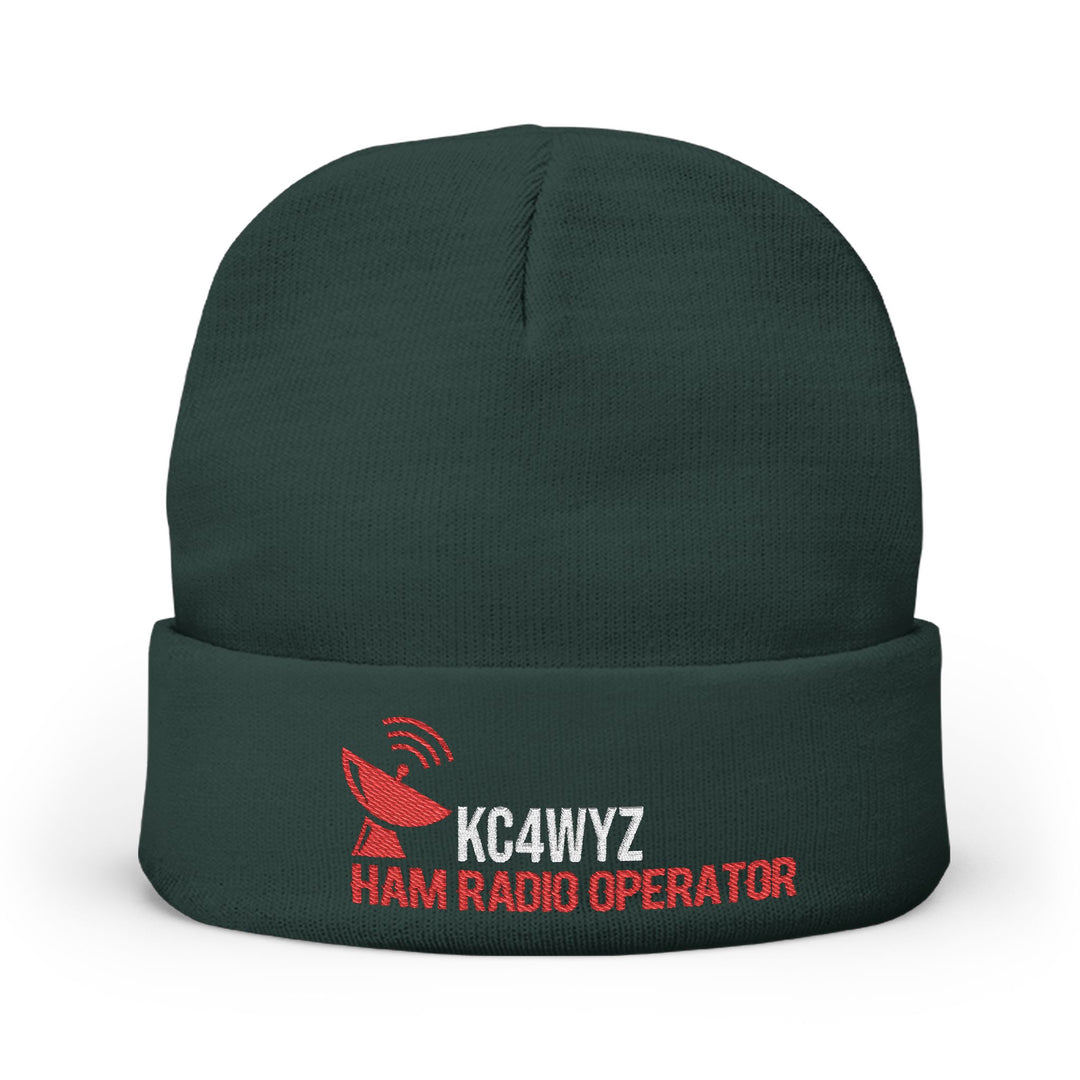 Personalized Ham Radio Beanie – Custom Embroidered Callsign Knit Cap for Amateur Radio Operators