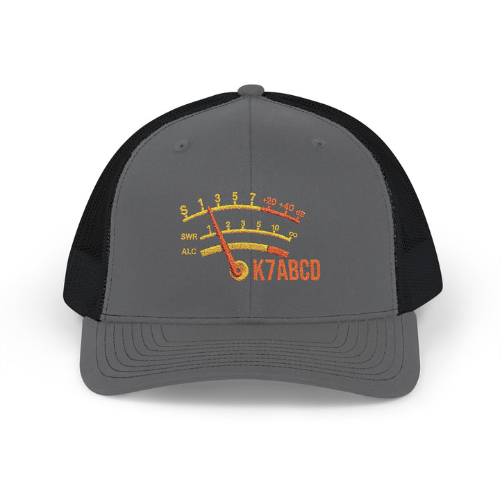 Personalized Ham Radio S-Meter Hat – Custom Embroidered Callsign Trucker Cap