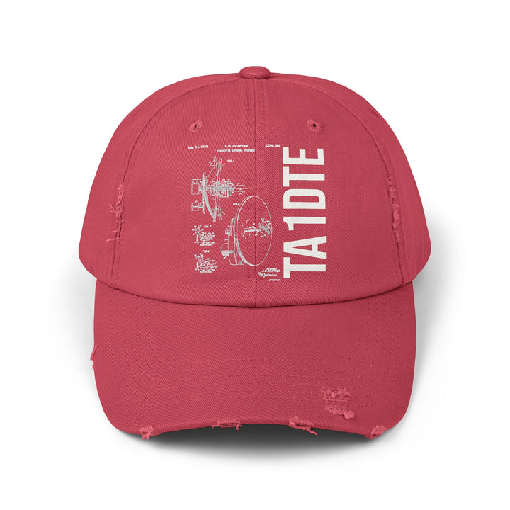 Personalized Vintage Ham Radio Distressed Cap | Custom Callsign Antenna Blueprint Hat