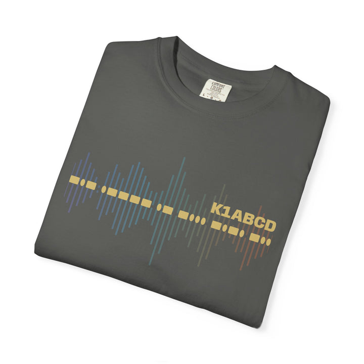 Personalized Morse Code Callsign Waveform T-Shirt for Amateur Radio Operators