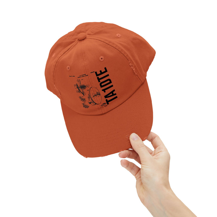 Personalized Vintage Ham Radio Distressed Cap | Custom Callsign Antenna Blueprint Hat