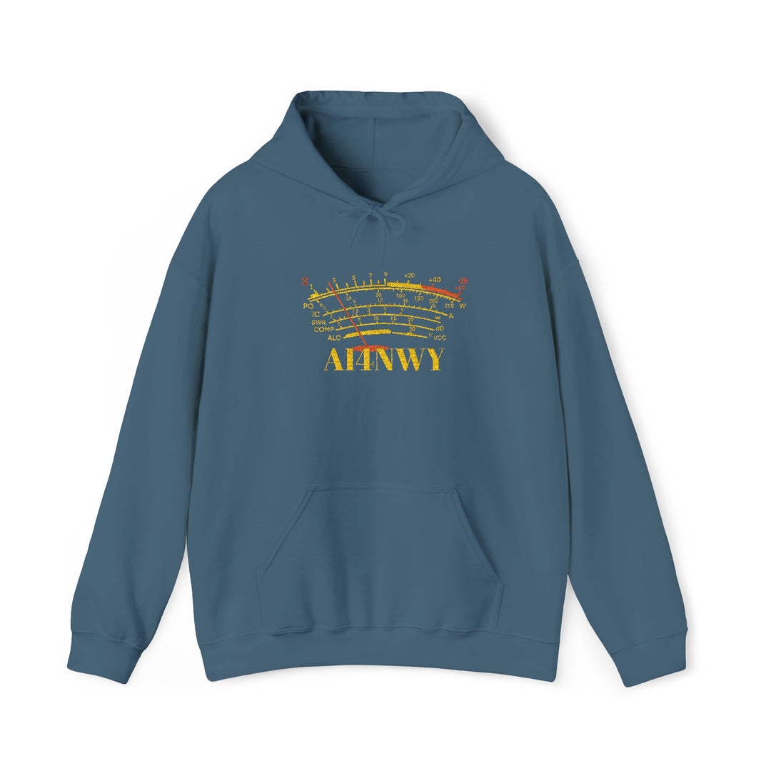 Ham Radio Hoodie – Custom Call Sign Sweatshirt with S-Meter Design