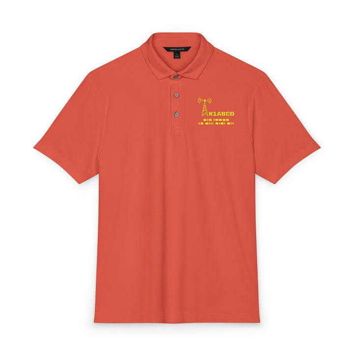 Personalized Ham Radio Polo Shirt with Custom Callsign &amp; Morse Code Embroidery