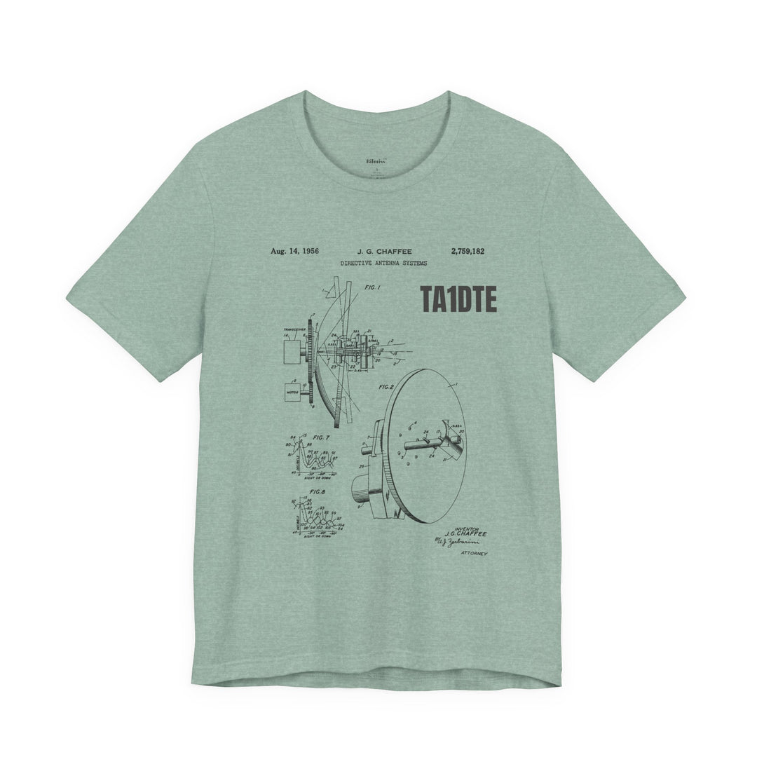 Personalized Ham Radio Antenna Blueprint T-Shirt | Custom Callsign Vintage Engineering Tee