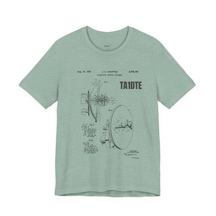 Personalized Ham Radio Antenna Blueprint T-Shirt | Custom Callsign Vintage Engineering Tee