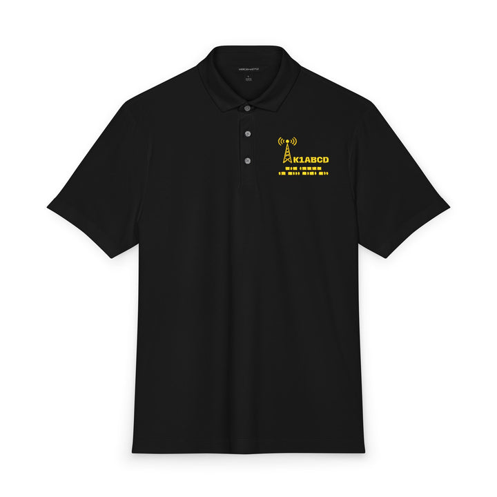 Personalized Ham Radio Polo Shirt with Custom Callsign &amp; Morse Code Embroidery