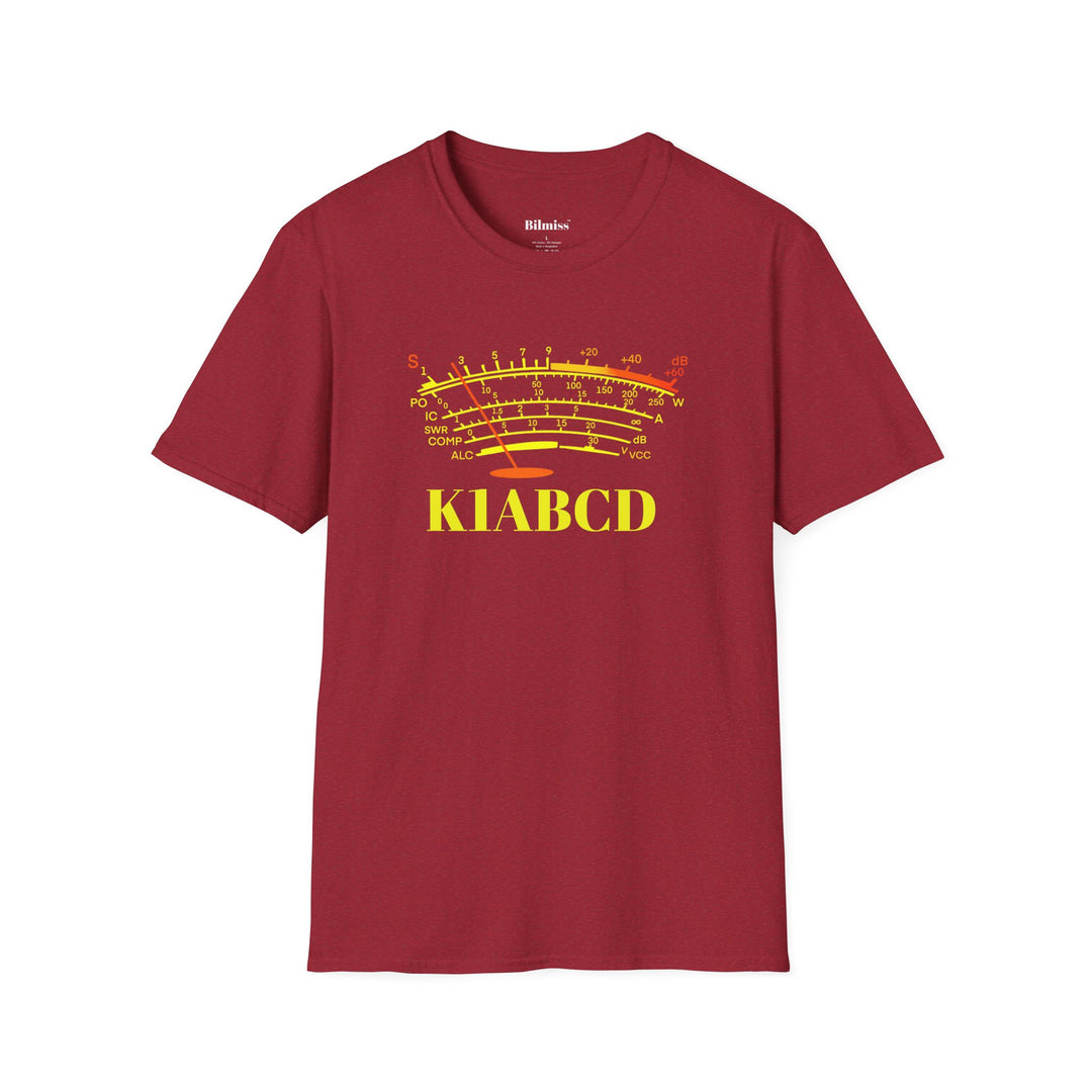 Personalized Ham Radio S-Meter T-Shirt | Custom Callsign Amateur Radio Operator Shirt