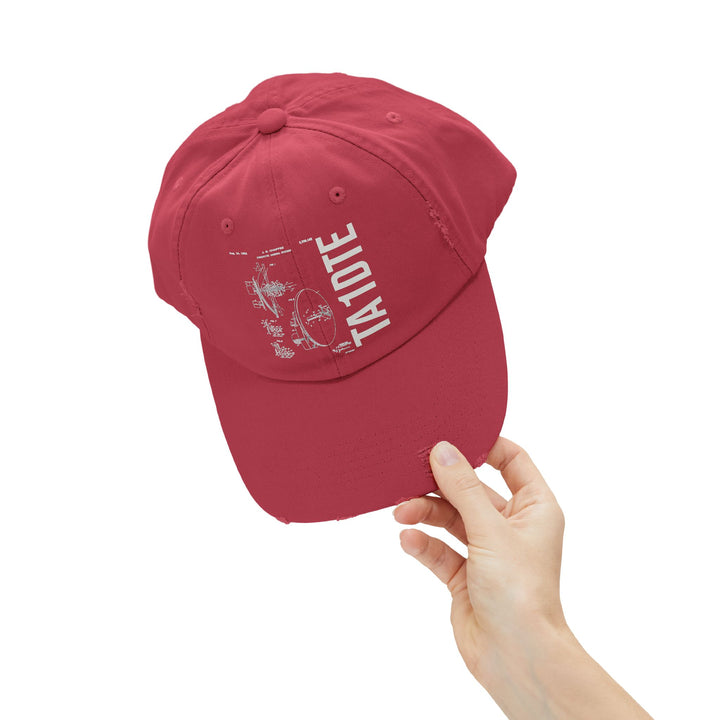 Personalized Vintage Ham Radio Distressed Cap | Custom Callsign Antenna Blueprint Hat