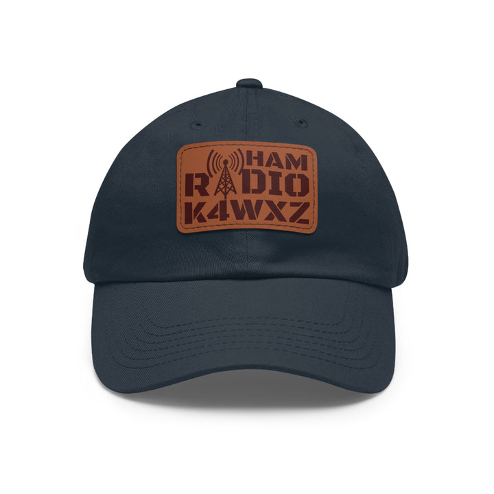 Personalized Ham Radio Leather Patch Hat – Custom Callsign Dad Cap