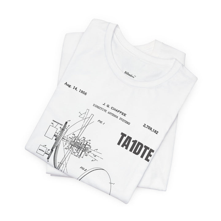 Personalized Ham Radio Antenna Blueprint T-Shirt | Custom Callsign Vintage Engineering Tee