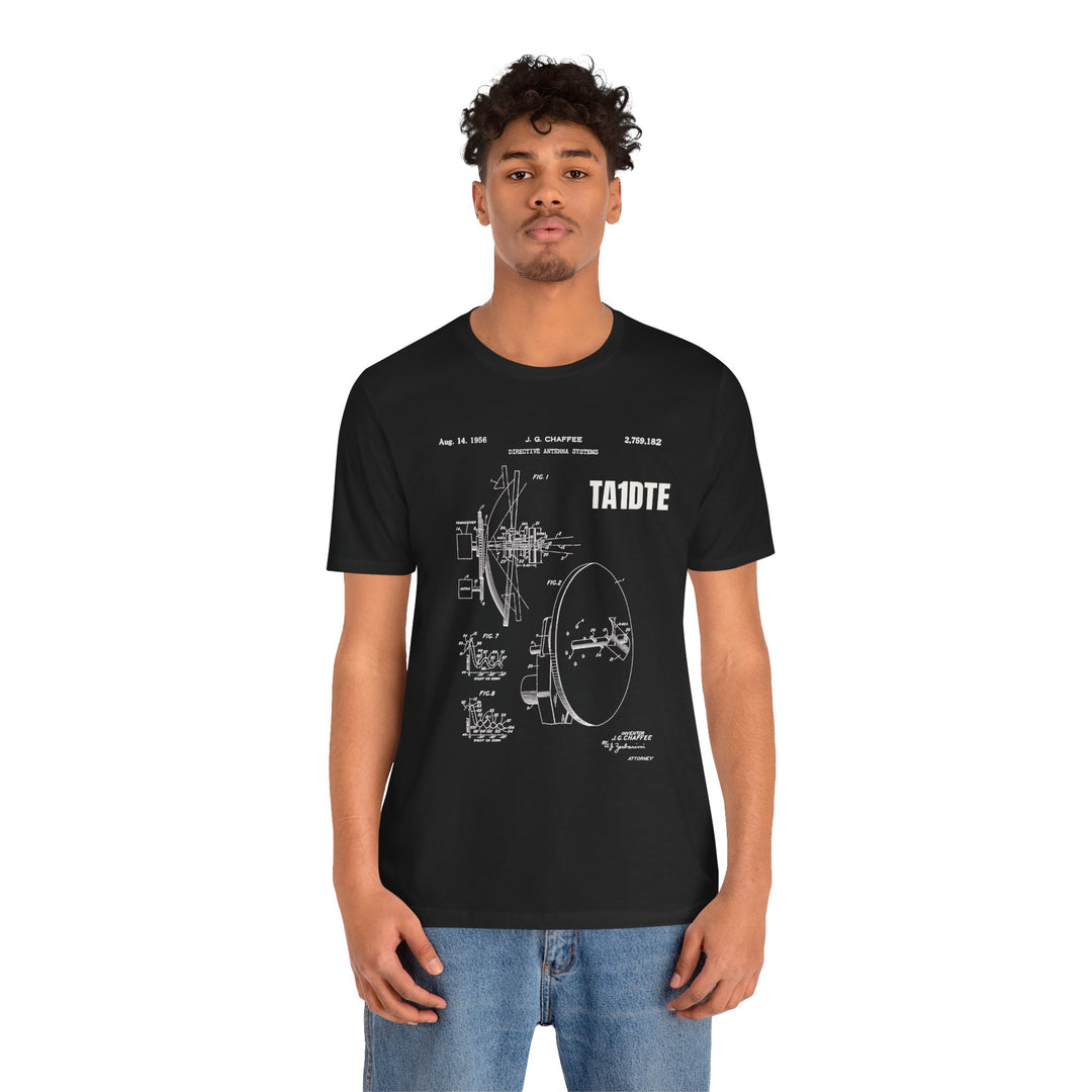 Personalized Ham Radio Antenna Blueprint T-Shirt | Custom Callsign Vintage Engineering Tee