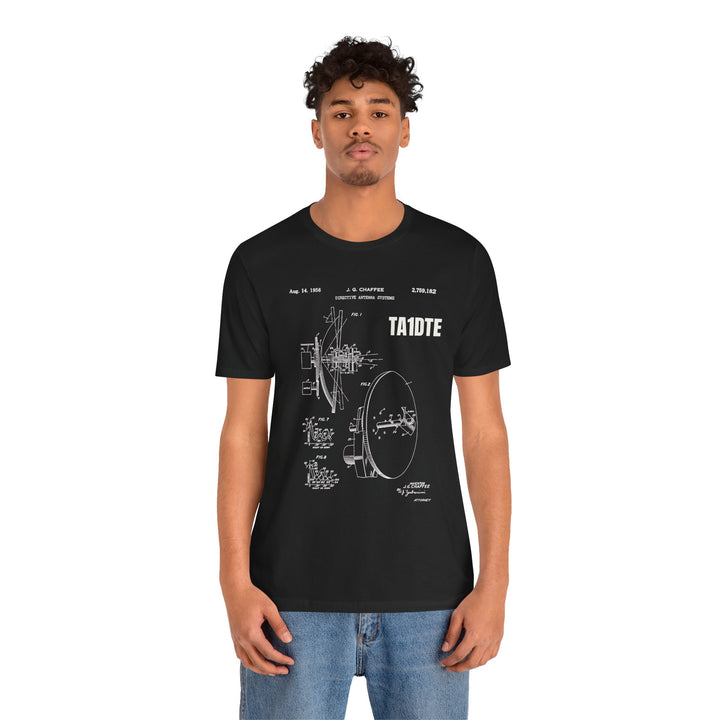 Personalized Ham Radio Antenna Blueprint T-Shirt | Custom Callsign Vintage Engineering Tee