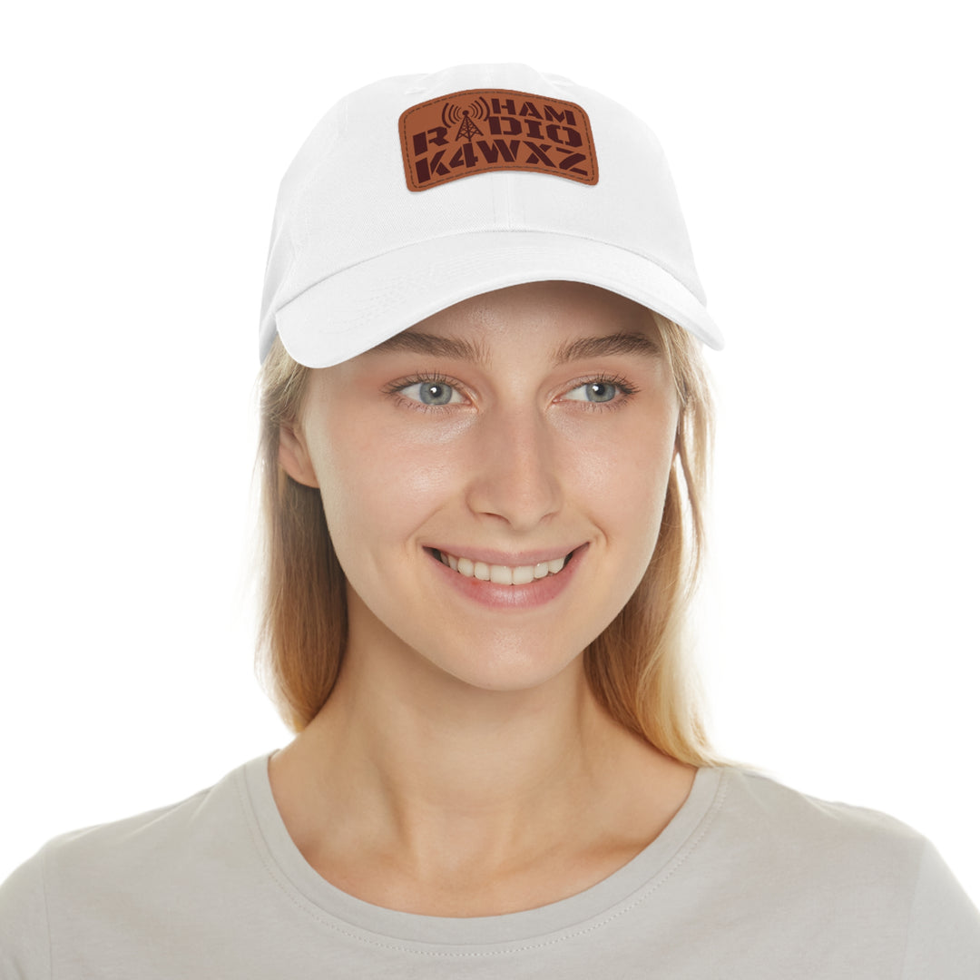 Personalized Ham Radio Leather Patch Hat – Custom Callsign Dad Cap