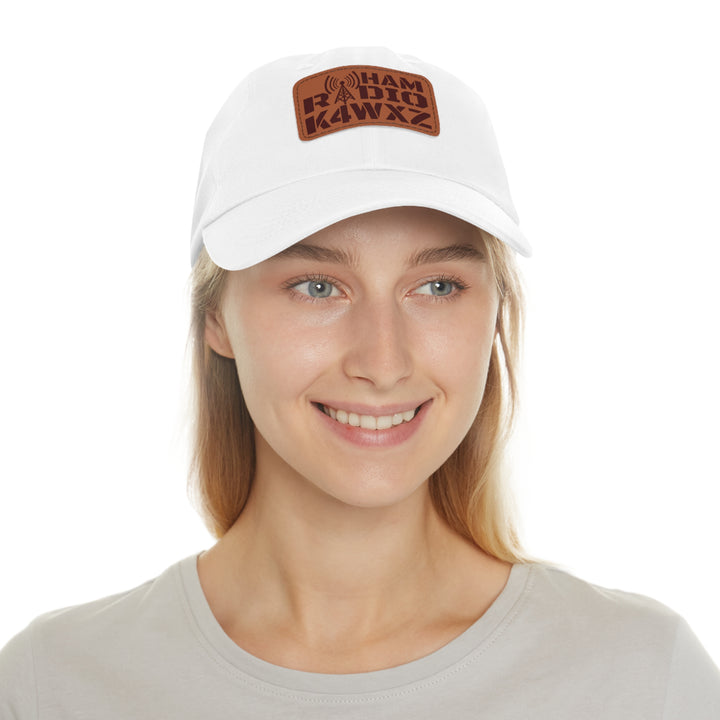 Personalized Ham Radio Leather Patch Hat – Custom Callsign Dad Cap