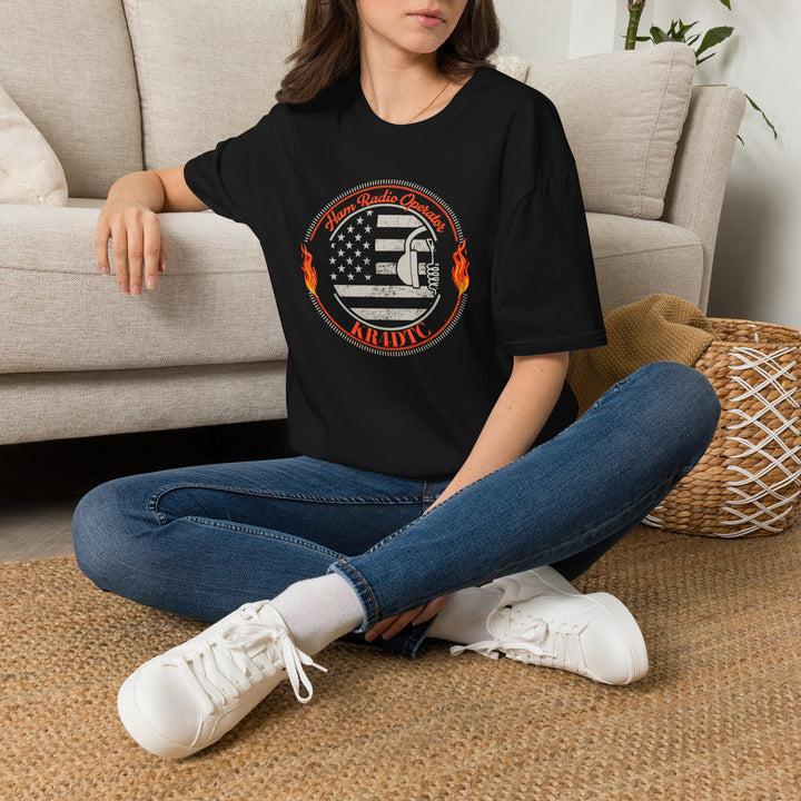 Personalized American Flag Ham Radio T-Shirt with Custom Callsign