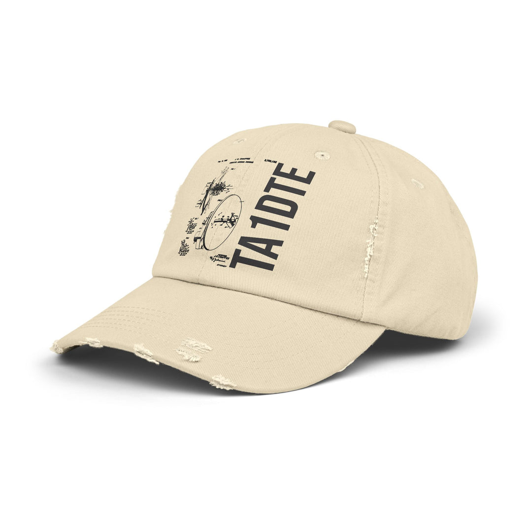 Personalized Vintage Ham Radio Distressed Cap | Custom Callsign Antenna Blueprint Hat