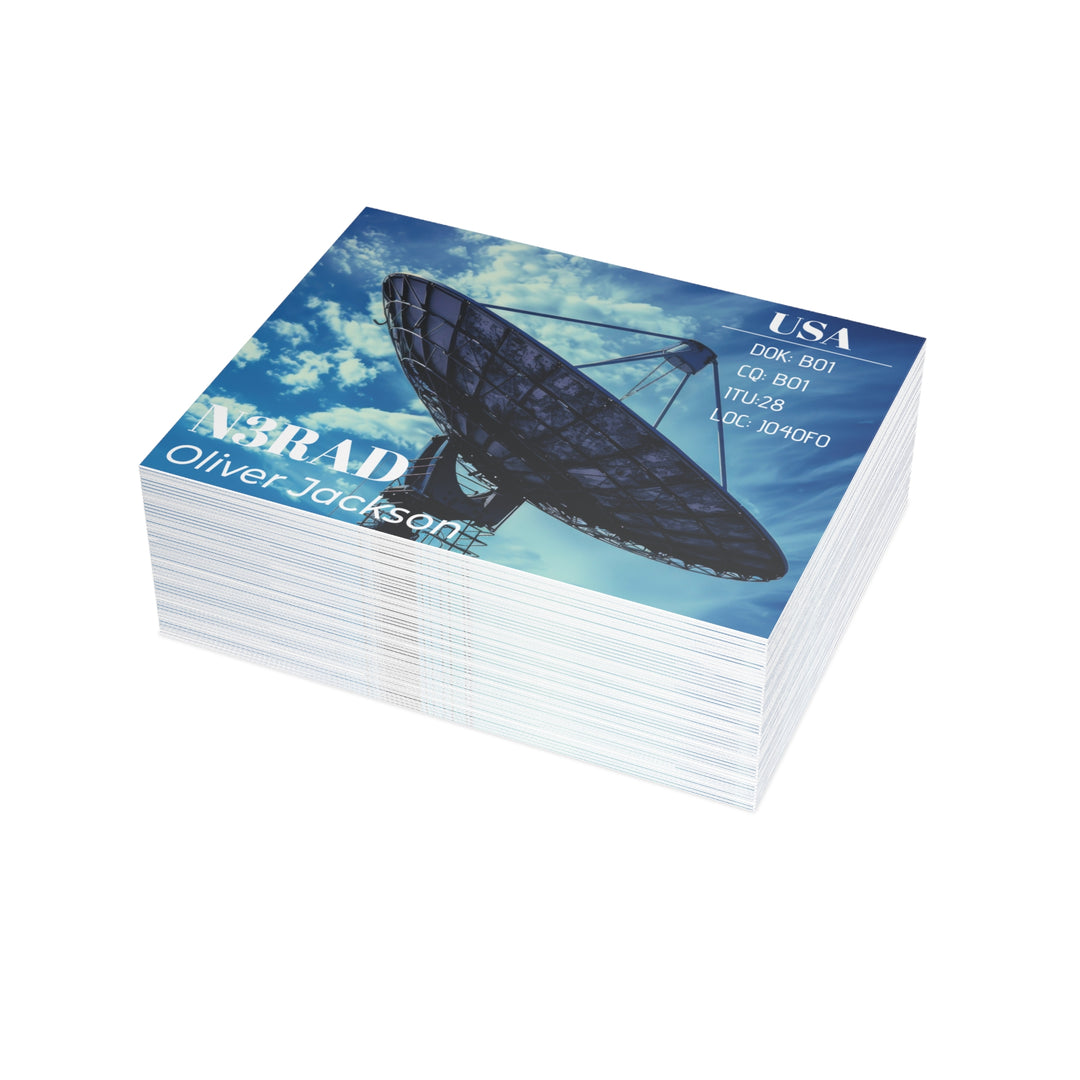 Personalized Ham Radio QSL Cards – Custom Satellite Design Amateur Radio Contact Cards