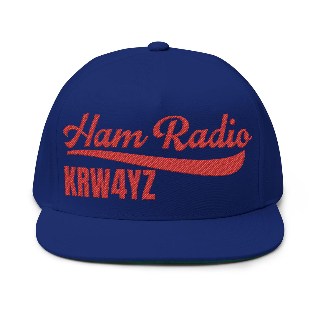 Personalized Ham Radio Flat Bill Cap – Custom Callsign