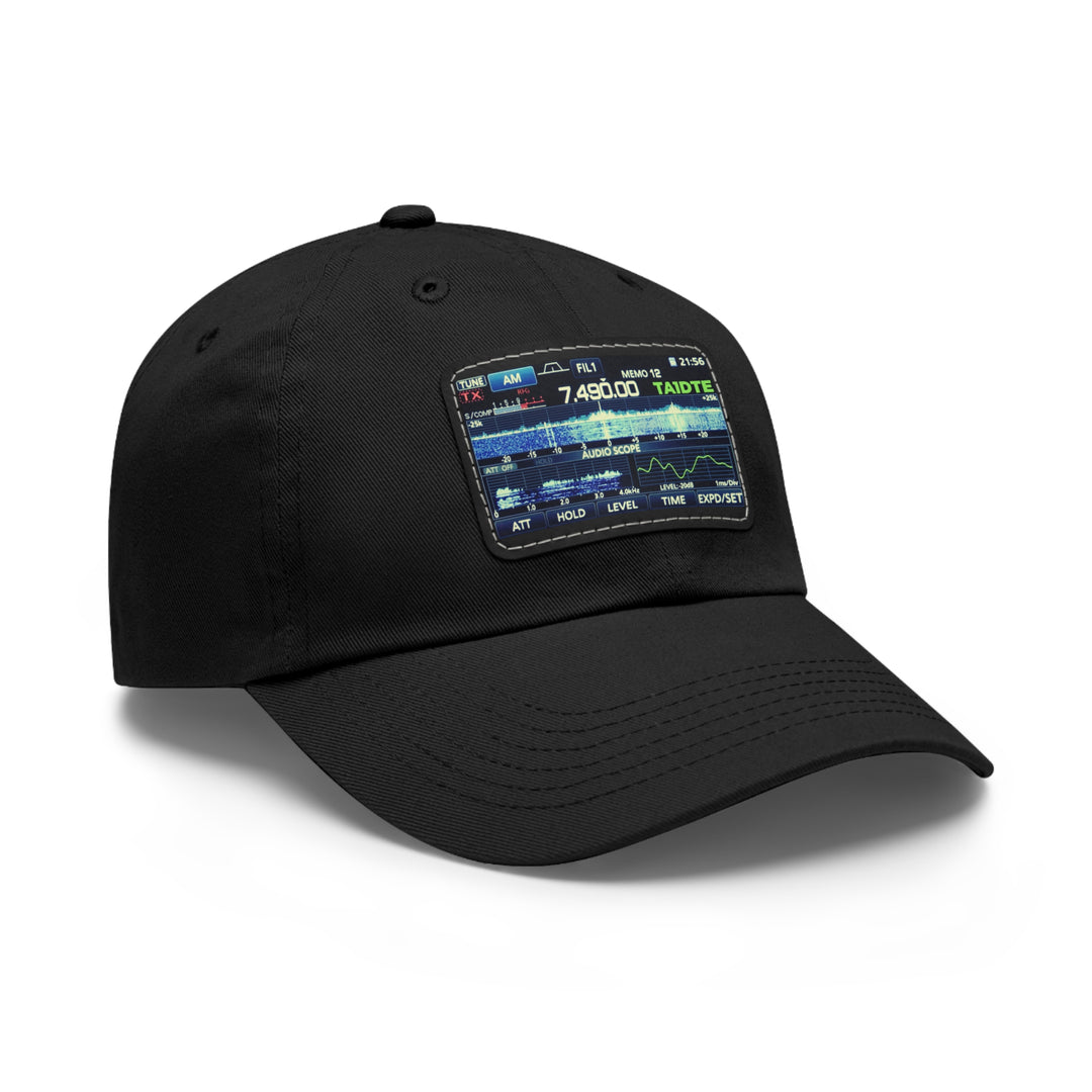Personalized Ham Radio Leather Patch Hat with Custom Callsign