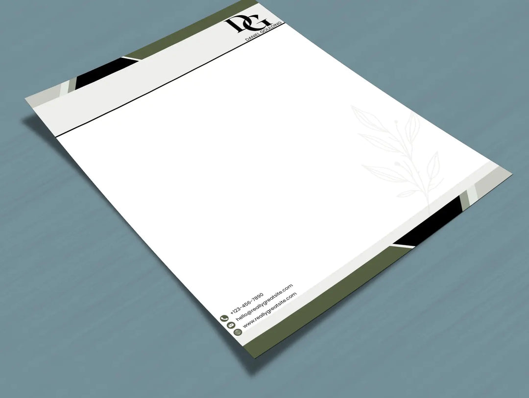 Custom Letterhead Design | Business Letterhead Template – Editable in Canva (Initials & Floral Design)