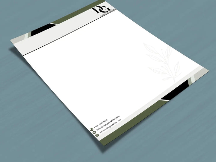 Custom Letterhead Design | Business Letterhead Template – Editable in Canva (Initials & Floral Design)