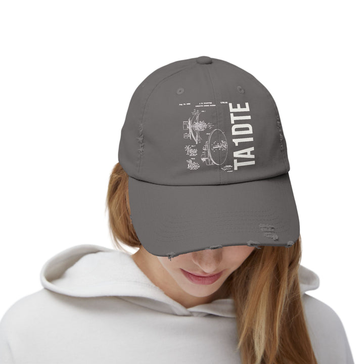Personalized Vintage Ham Radio Distressed Cap | Custom Callsign Antenna Blueprint Hat