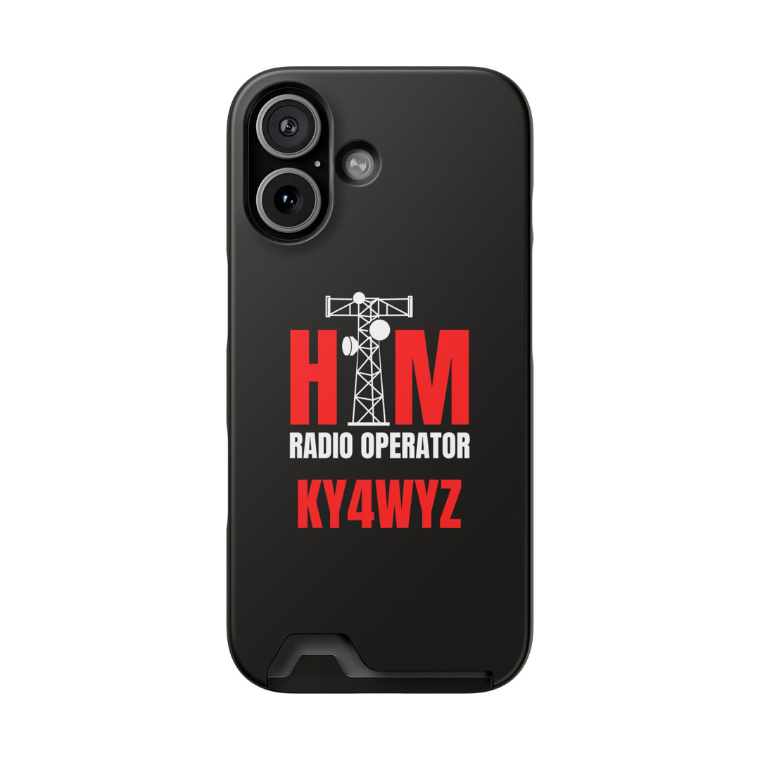 Personalized Ham Radio Phone Case with Card Holder – Custom Callsign Magsafe iPhone &amp; Samsung Cover